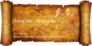 Jergler Vitolda névjegykártya